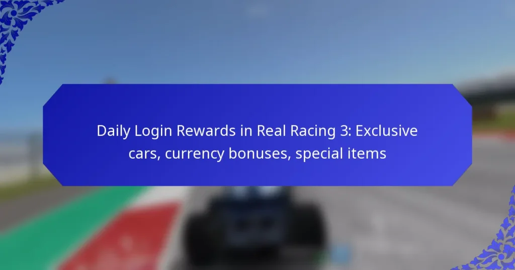 Daily Login Rewards in Real Racing 3: Exclusive cars, currency bonuses, special items