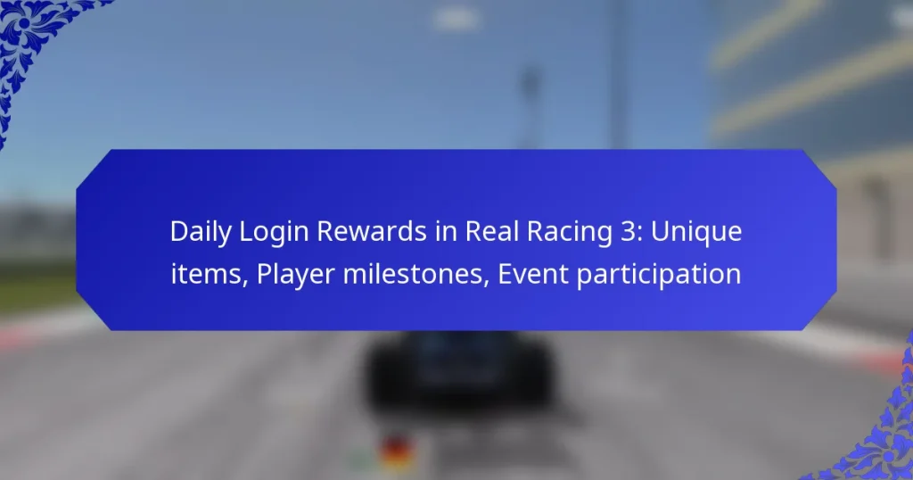 Daily Login Rewards in Real Racing 3: Unique items, Player milestones, Event participation