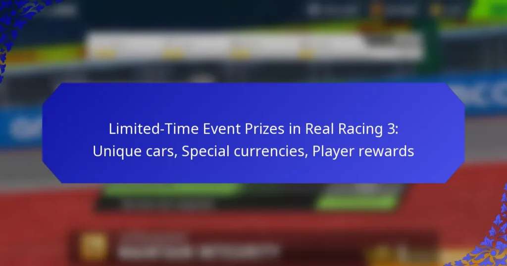 Limited-Time Event Prizes in Real Racing 3: Unique cars, Special currencies, Player rewards